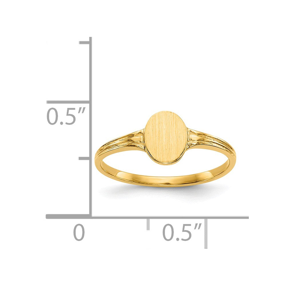 14k Yellow Gold Signet Ring, Size: 3