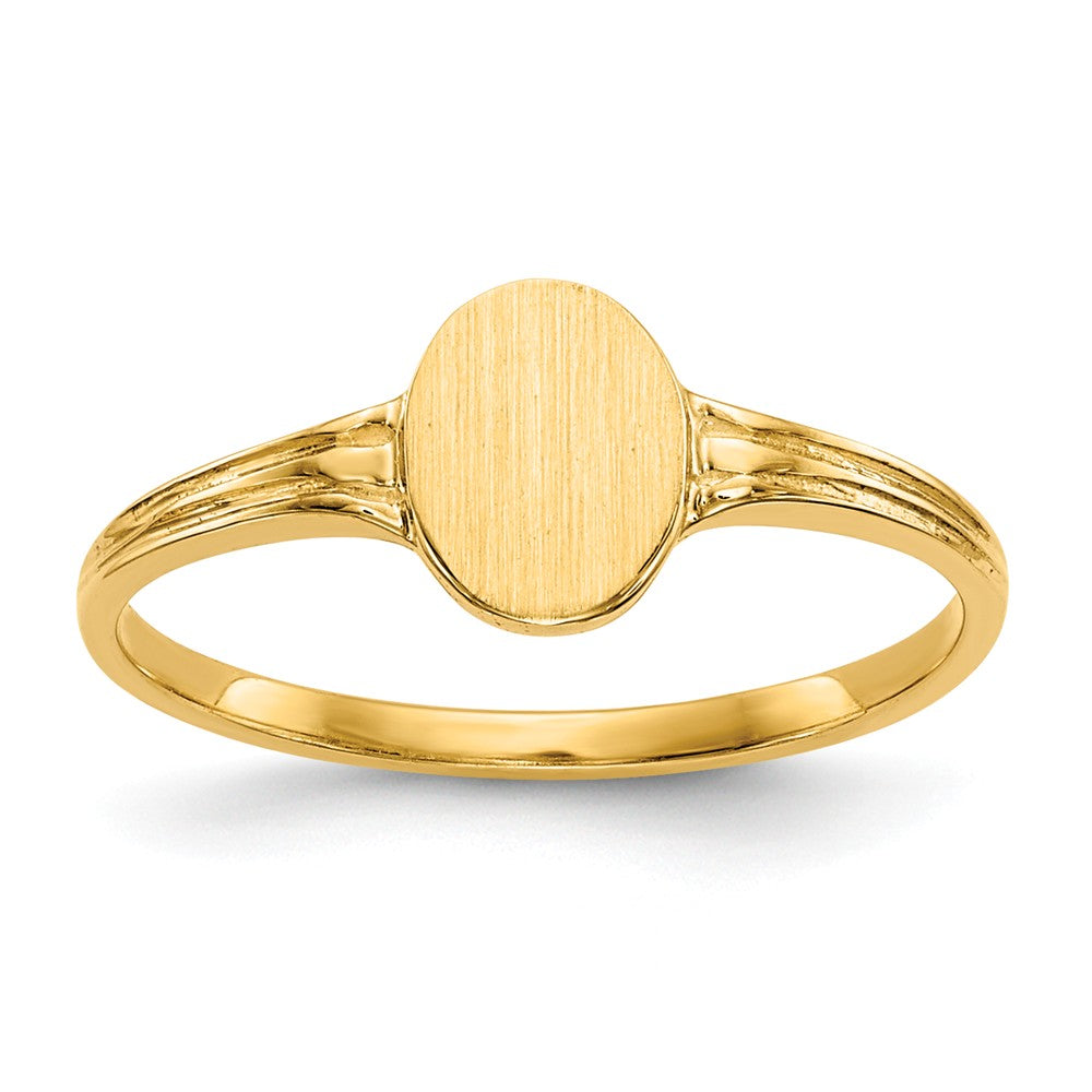 14k Yellow Gold Signet Ring, Size: 3