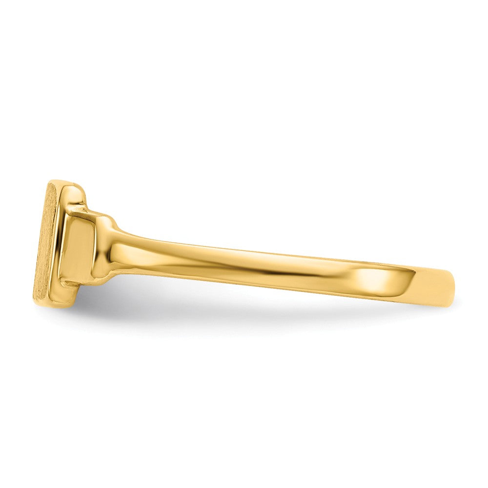14k Yellow Gold Signet Ring, Size: 3