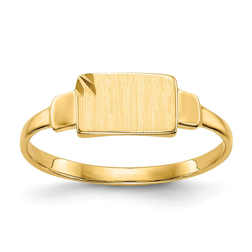 14k Yellow Gold Signet Ring, Size: 3