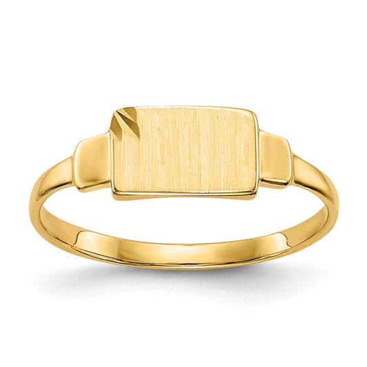 14k Yellow Gold Signet Ring, Size: 3