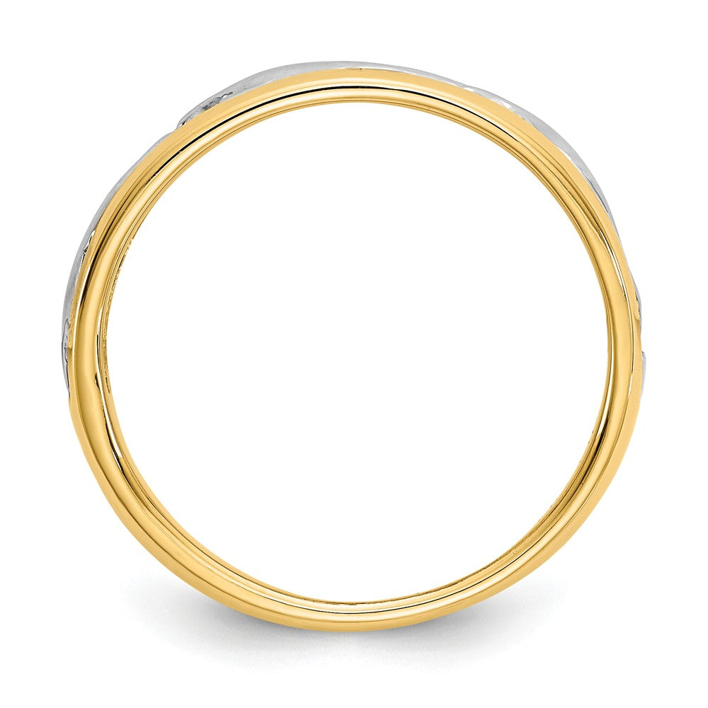 14k Two-Tone Gold With Rhodium Dolphin Ring, Size: 6