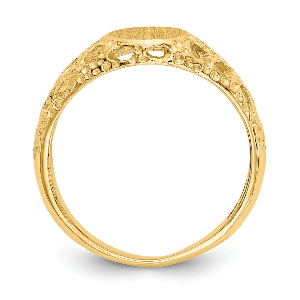 14k Yellow Gold Signet Ring, Size: 3