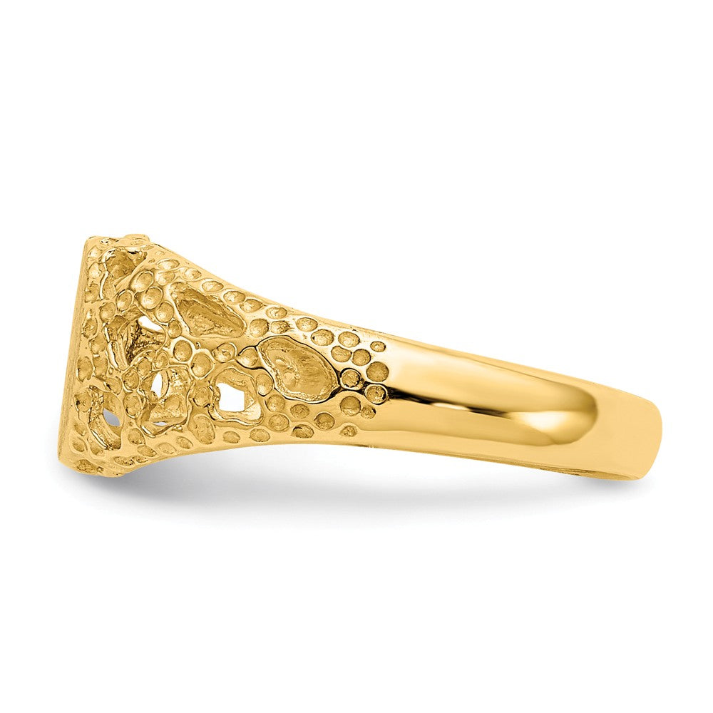 14k Yellow Gold Signet Ring, Size: 3
