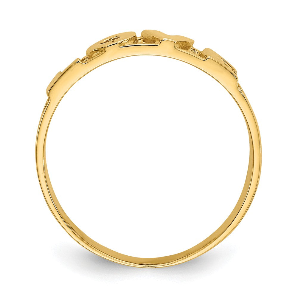 14k Yellow Gold Love Ring, Size: 6