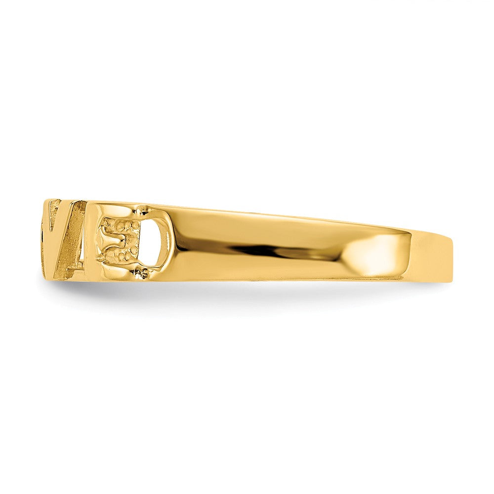 14k Yellow Gold Love Ring, Size: 6