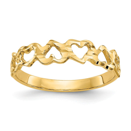 14k Yellow Gold Heart Ring, Size: 6