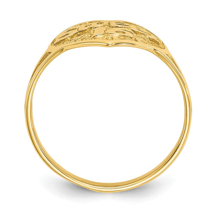 14k Yellow Gold Sweet 16 Heart Ring, Size: 6