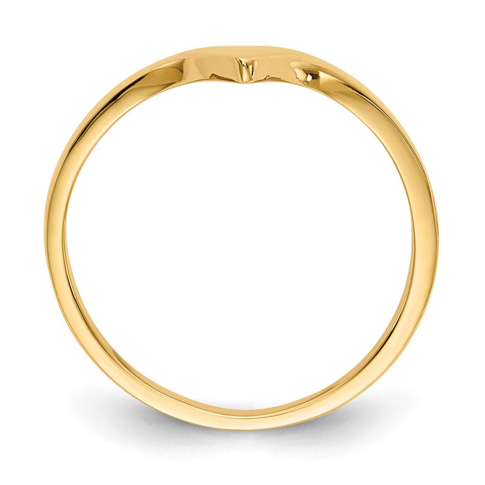 14k Yellow Gold Polished Chevron Ring, Size: 6