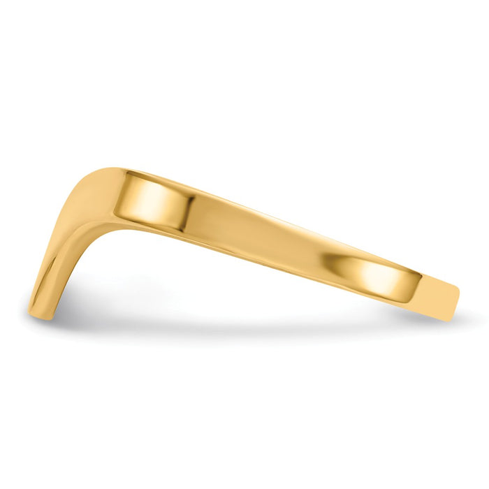 14k Yellow Gold Polished Chevron Ring, Size: 6