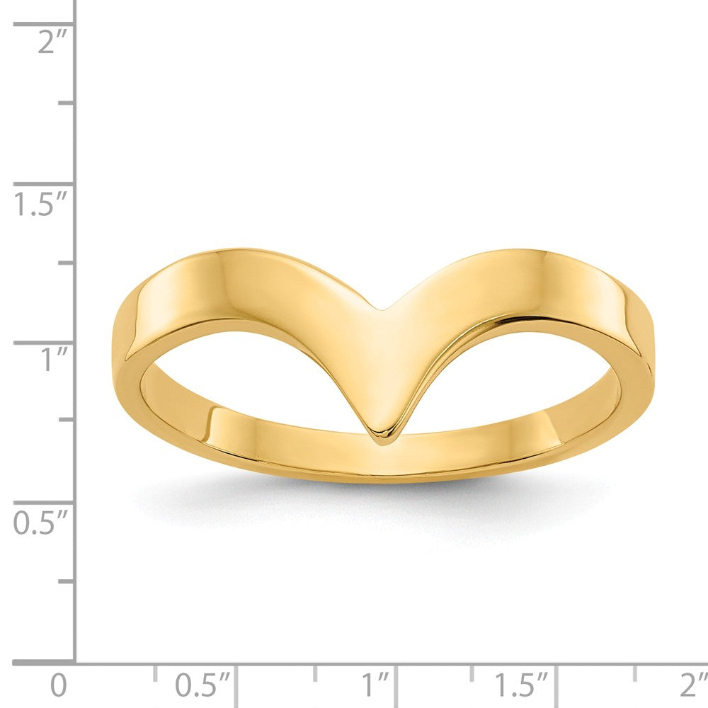 14k Yellow Gold Polished Chevron Ring, Size: 6