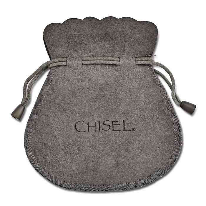 Chisel Brand Jewelry, Stainless Steel Black Rubber 8.5in Bracelet