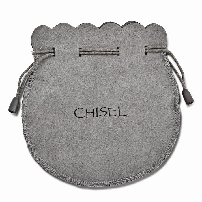 Chisel Brand Jewelry, Stainless Steel Polished Black IP Black/Orange Woven Leather Men's Bracelet