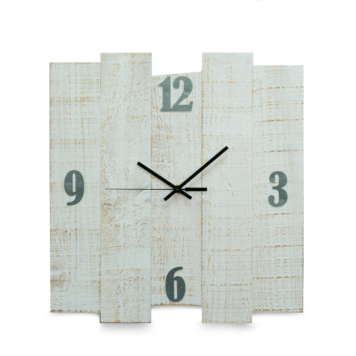 Occasion Gallery White Color White Distressed Wood Wall Clock size 16"x17" 16 L x 1 W x 17 H in.