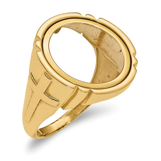14k Yellow Gold 1/10AE Polished Coin Ring, Size: 10