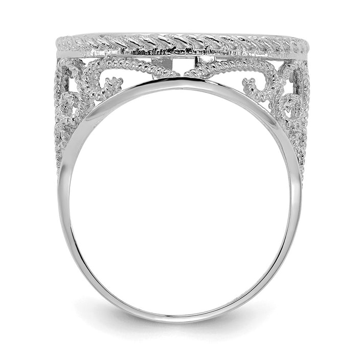 14k White Gold 1/10AE Polished Coin Ring, Size: 7