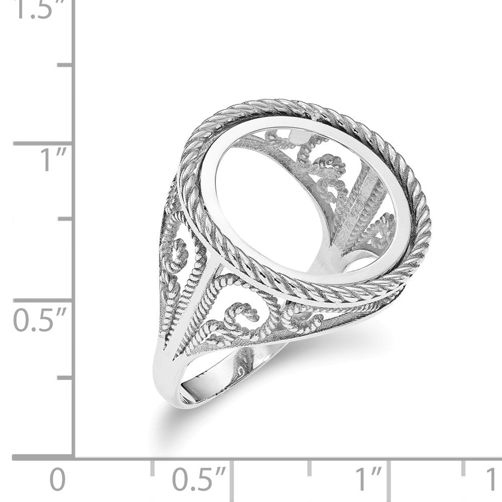 14k White Gold 1/10AE Polished Coin Ring, Size: 7