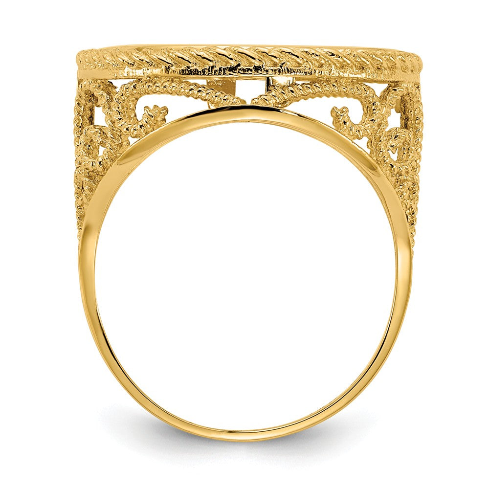 14k Yellow Gold 1/10AE Polished Coin Ring Unassembled, Size: 7