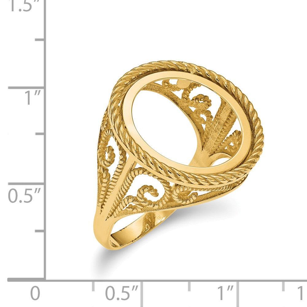 14k Yellow Gold 1/10AE Polished Coin Ring Unassembled, Size: 7