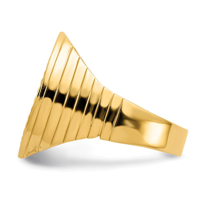 14k Yellow Gold 1/10AE Diamond-cut Coin Ring, Size: 10
