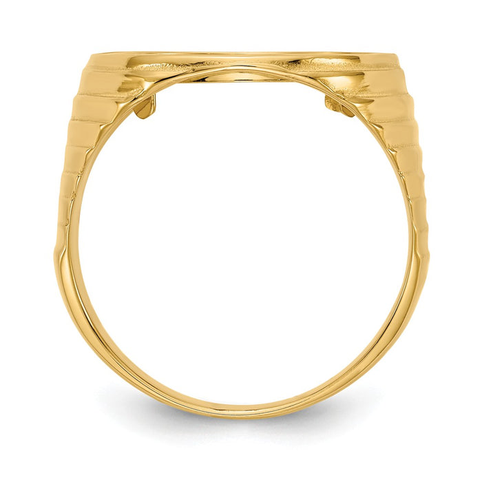 14k Yellow Gold 1/10AE Polished Coin Ring, Size: 9