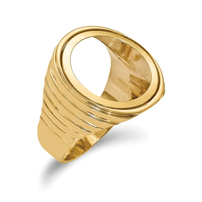 14k Yellow Gold 1/10AE Polished Coin Ring, Size: 9