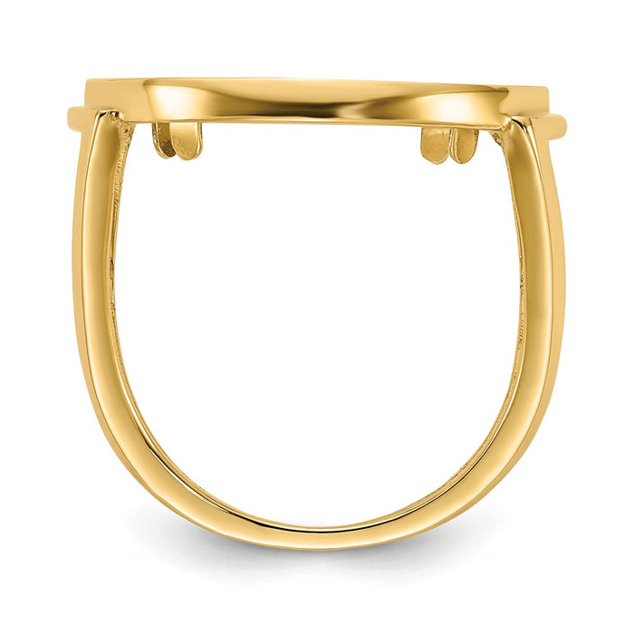 14k Yellow Gold 1/10AE Diamond-cut Coin Ring, Size: 7