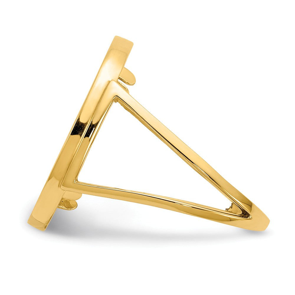 14k Yellow Gold 1/10AE Diamond-cut Coin Ring, Size: 7
