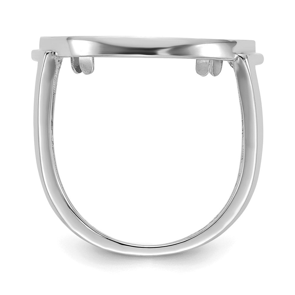 14k White Gold 1/10AE Diamond-cut Coin Ring, Size: 7