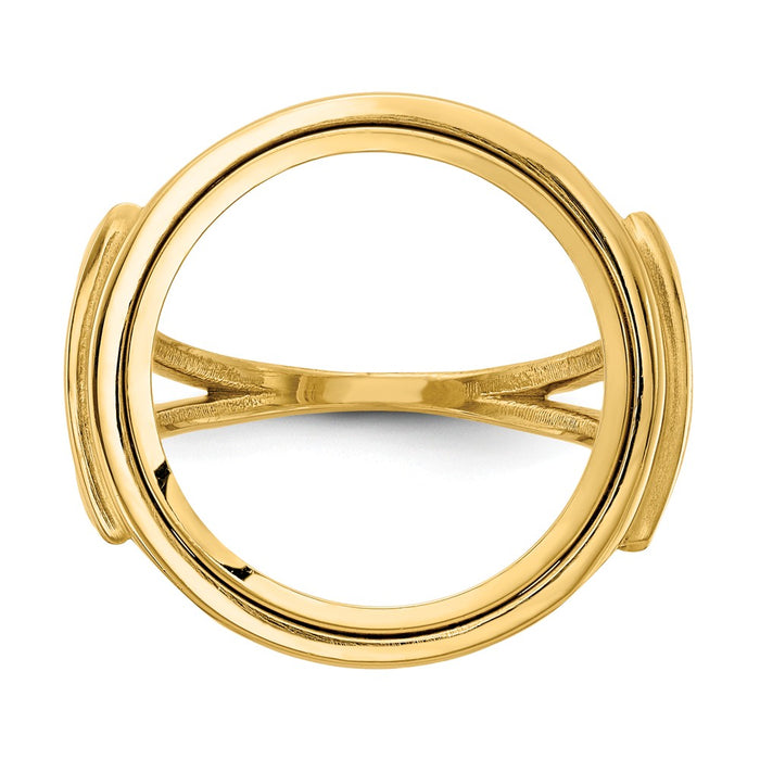 14k Yellow Gold 1/10AE Polished Coin Ring, Size: 7