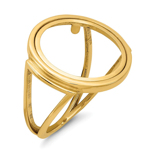 14k Yellow Gold 1/10AE Polished Coin Ring, Size: 7