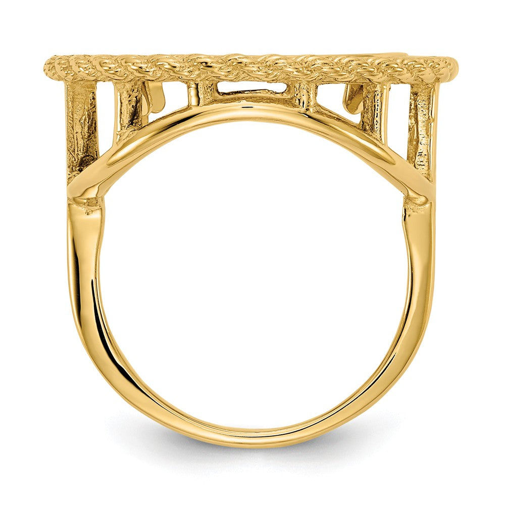 14k Yellow Gold 1/10AE Polished Coin Ring Unassembled, Size: 7