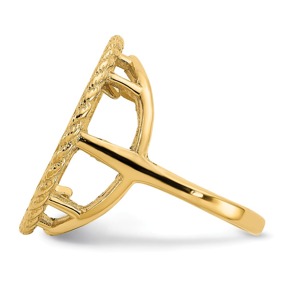 14k Yellow Gold 1/10AE Polished Coin Ring Unassembled, Size: 7