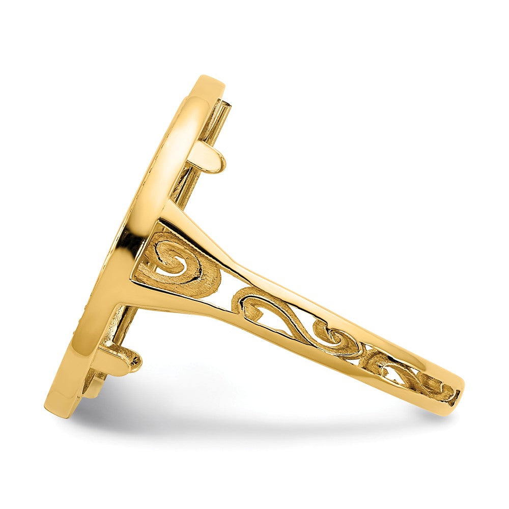 14k Yellow Gold 1/10AE Polished Coin Ring, Size: 7