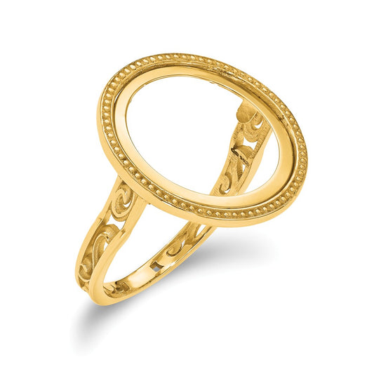 14k Yellow Gold 1/10AE Polished Coin Ring, Size: 7