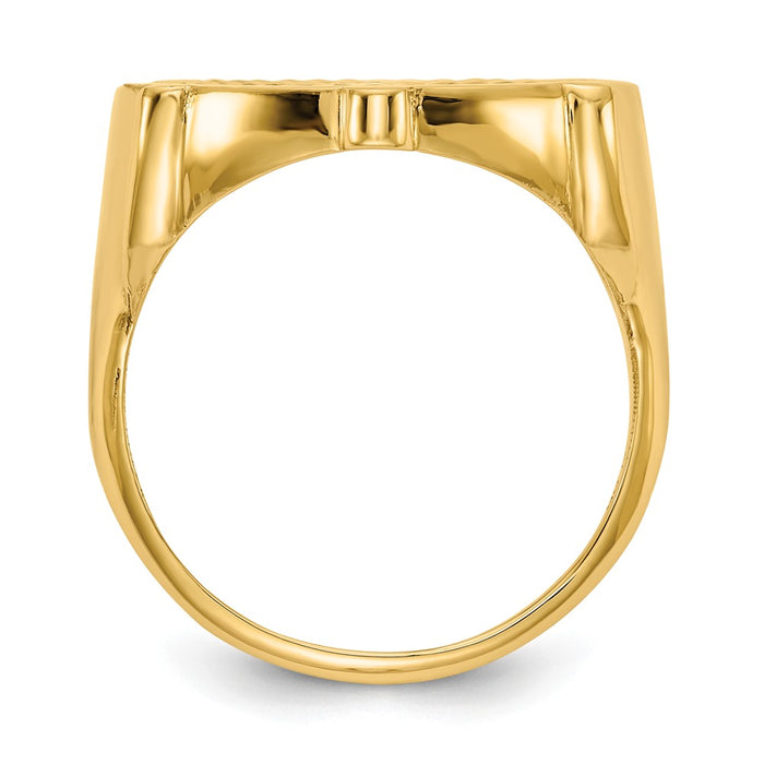 14k Yellow Gold 1/10AE Diamond-cut Coin Ring, Size: 10