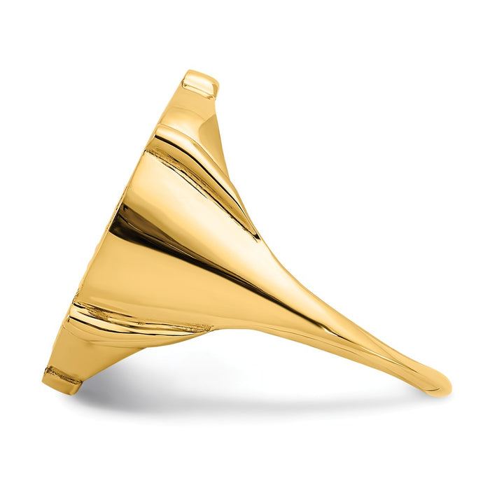 14k Yellow Gold 1/10AE Diamond-cut Coin Ring, Size: 10