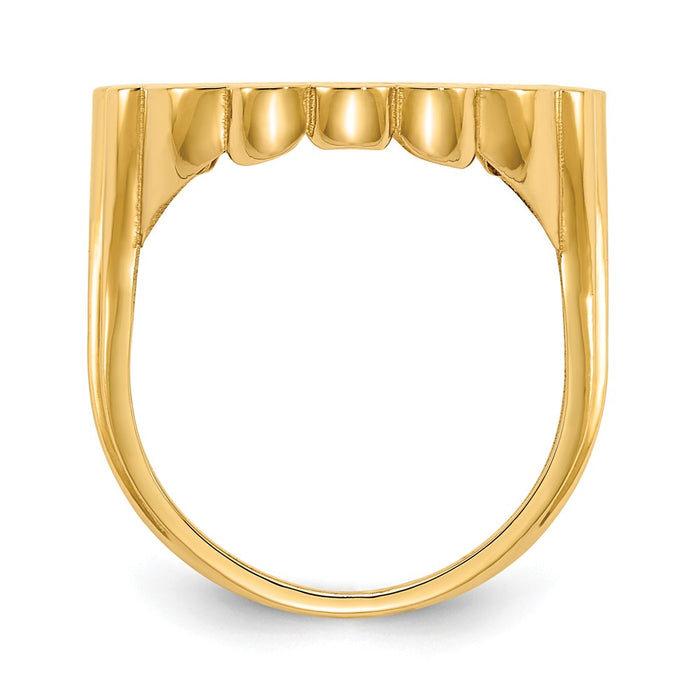 14k Yellow Gold 1/10AE Diamond-cut Coin Ring, Size: 7