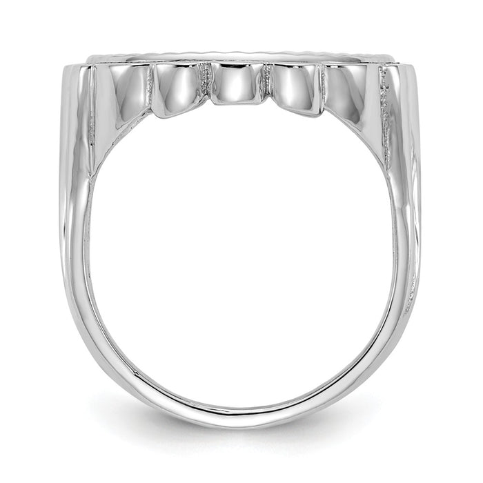 14k White Gold 1/10AE Diamond-cut Coin Ring, Size: 7