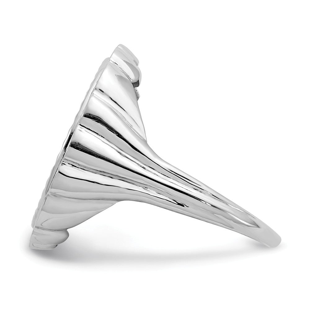 14k White Gold 1/10AE Diamond-cut Coin Ring, Size: 7