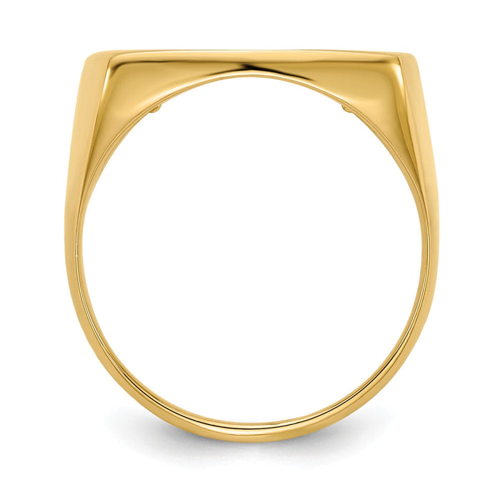 14k Yellow Gold 1/10AE Diamond-cut Coin Ring, Size: 10