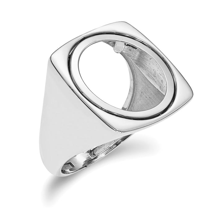 14k White Gold 1/10AE Polished Coin Ring, Size: 10