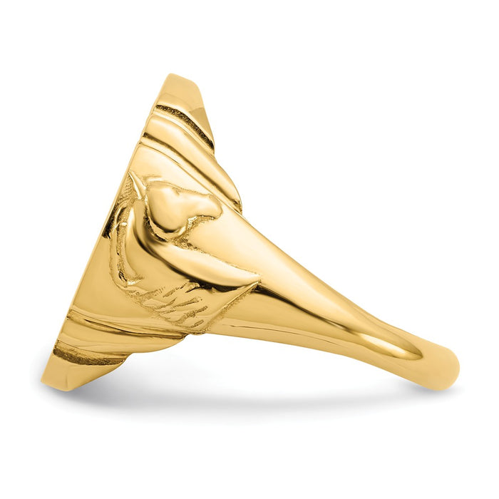 14k Yellow Gold 1/10AE Diamond-cut Coin Ring, Size: 10