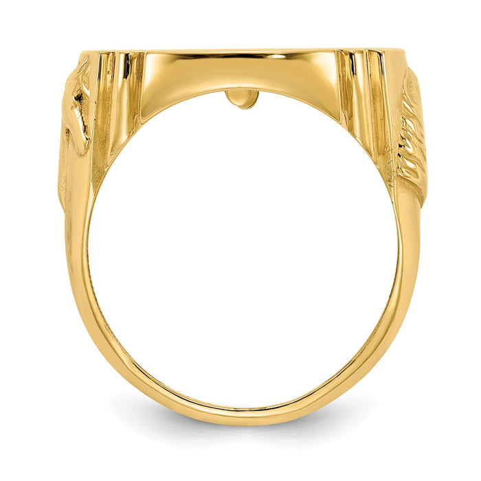 14k Yellow Gold 1/10AE Polished Coin Ring, Size: 10