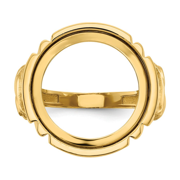 14k Yellow Gold 1/10AE Polished Coin Ring, Size: 10