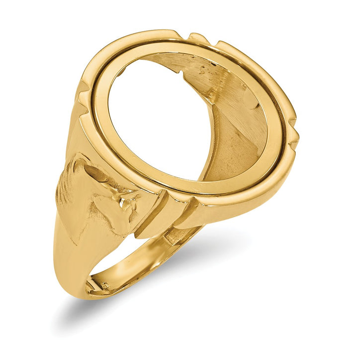 14k Yellow Gold 1/10AE Polished Coin Ring, Size: 10