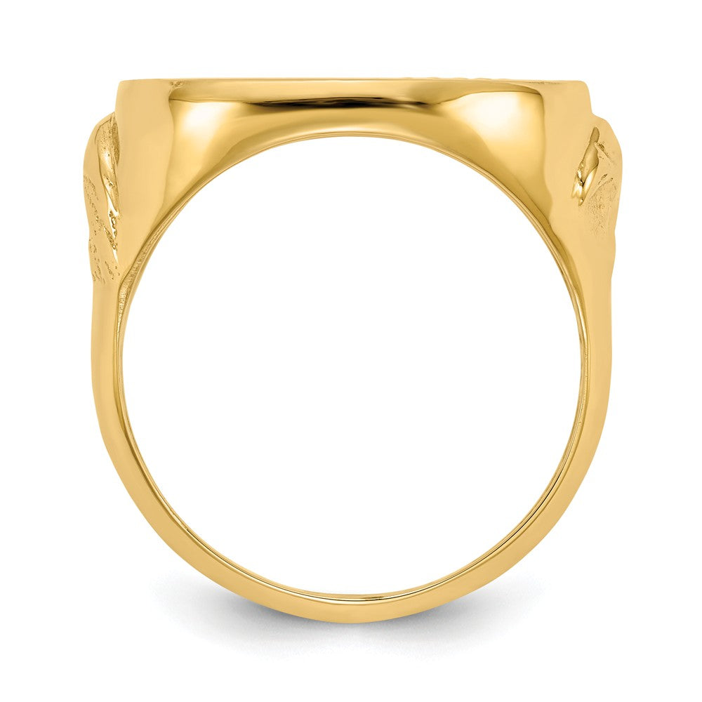 14k Yellow Gold 1/10AE Diamond-cut Coin Ring, Size: 10