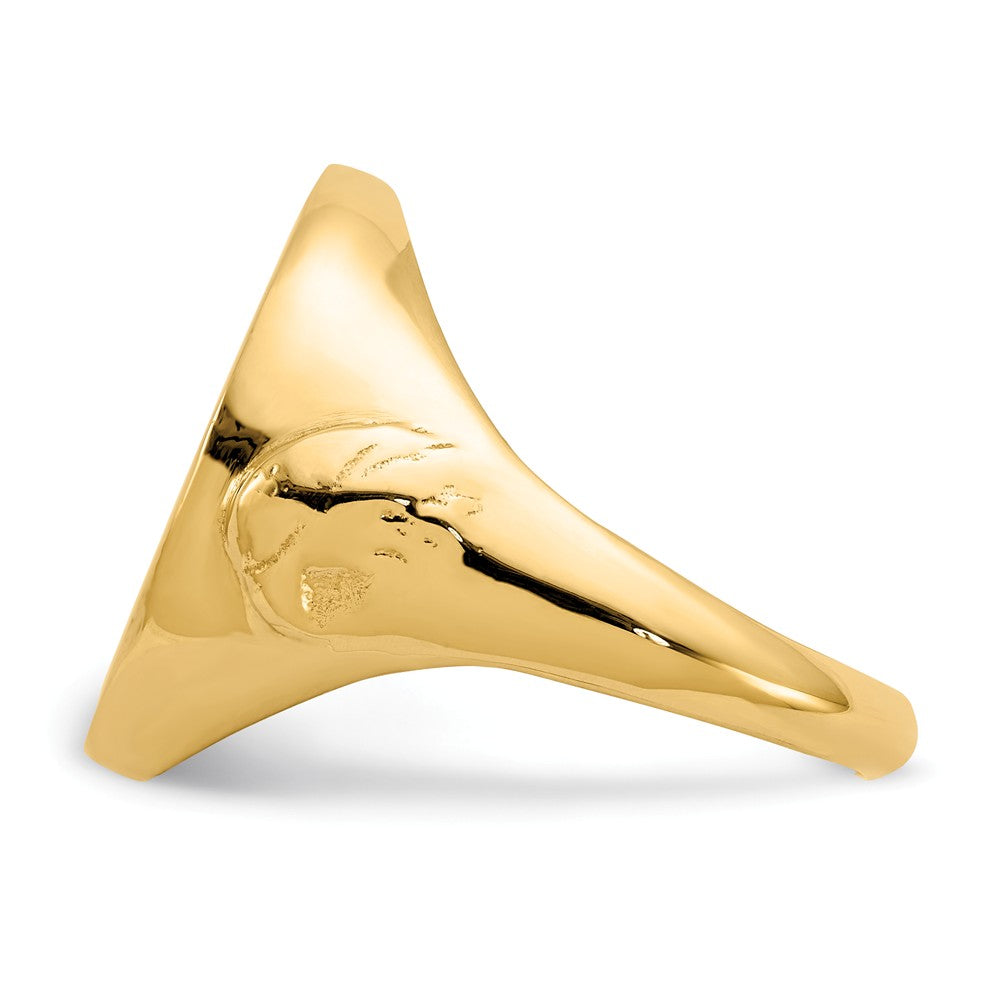 14k Yellow Gold 1/10AE Diamond-cut Coin Ring, Size: 10