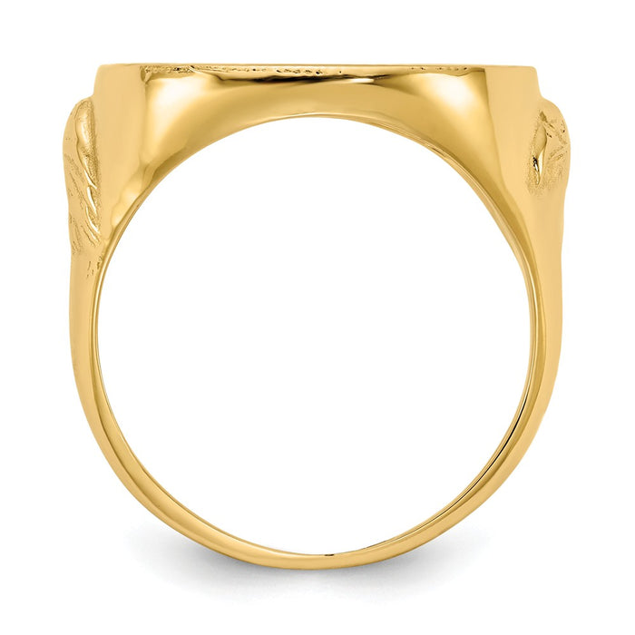 14k Yellow Gold 1/10AE Polished Coin Ring, Size: 10