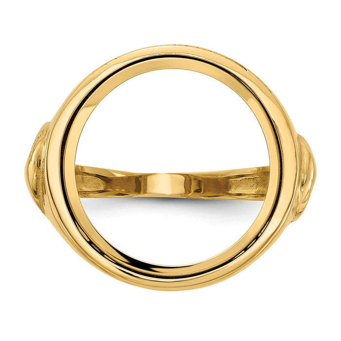 14k Yellow Gold 1/10AE Polished Coin Ring, Size: 10